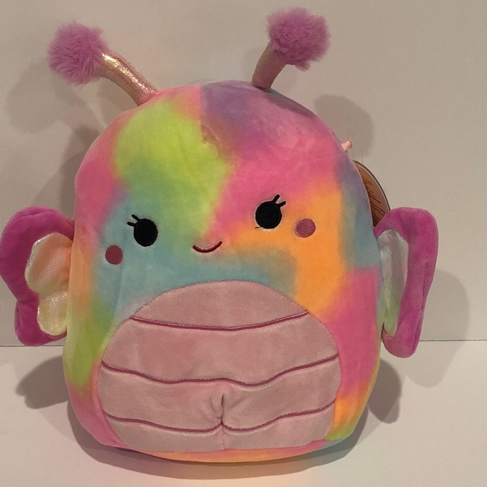 IRIS TIE DYE BUTTERFLY SQUISHMALLOW NWT 8”
